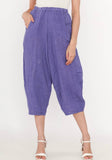 100% Linen Barrel Pants in White