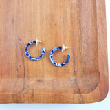 Cam Mini Hoop Earrings in Ocean Wave Blue