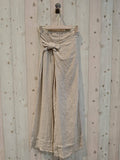 100% Linen Pants with Front Tie in Beige