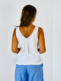 100% Linen Tank Top in Beige