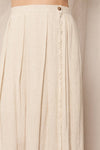 Linen Overlap Midi Skirt