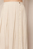 Linen Overlap Midi Skirt