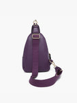 Sling Bag with Flapover Pocket in Dark Forest Green