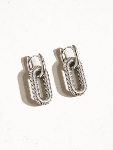 18K Gold Plated Non-Tarnish Double Chain Hoop Earrings