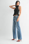 High Rise Full Length Straight Jean in Medium Wash