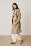 Soft Knit Drape Collar Cardigan in Mocha Brown