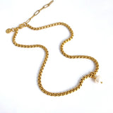 18K Gold Plated Single Pearl Necklace