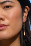 18K Gold Plated Tear Drop Threader Earrings