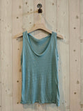 100% Linen Tank Top in Black