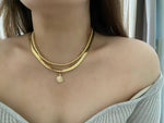 18K Gold Plated Over Stainless Steel Sunburst Sunrise Necklace