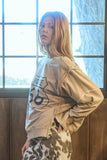 Route 66 Long Sleeve Knit Top in Light Khaki