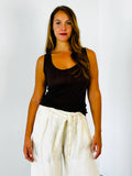 100% Linen Tank Top in Sky Blue