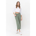 HIGH RISE CROP WIDE LEG JEANS