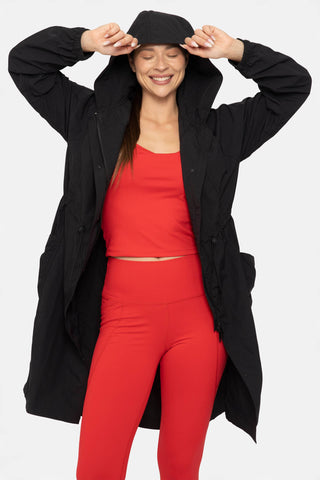 Waterproof Lightweight Rain Jacket in Black