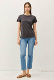 Garment Dyed Slub Tee in Black