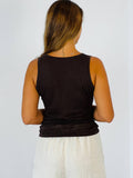 100% Linen Tank Top in Sky Blue