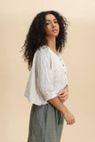100% Linen 3/4 Sleeve Shirt in Black