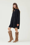 Black Corduroy Shirt Dress