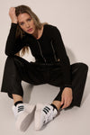 Black Cropped Knit Long Sleeve