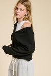 Button Down Cardigan in Chocolate