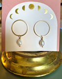 Gold Plated Brass Earrings with Natural Freshwater Pearls