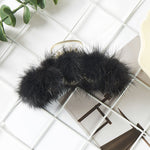 Faux Fur Pom Pom Hair Claw Clip
