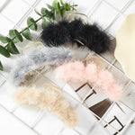 Faux Fur Pom Pom Hair Claw Clip
