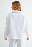 100% Cotton Collared Long Sleeve in White