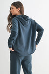 Everyday Hoodie with Raw-Edge Hem in Midnight Navy