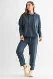 Everyday Hoodie with Raw-Edge Hem in Midnight Navy