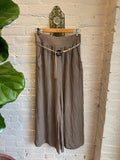 100% Linen Palazzo Pants in Taupe