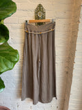 100% Linen Palazzo Pants in Taupe