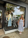 100% Cotton Strapless Smocked Midi Dress in Carolina Blue