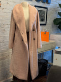 Pre-loved ESQUALO Blush Pink Faux Teddy Double-Breasted Coat
