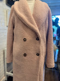 Pre-loved ESQUALO Blush Pink Faux Teddy Double-Breasted Coat