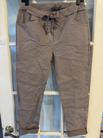 Stretch Wrinkle Pant in Mocha