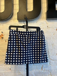 Navy and Cream polka-dot mini skirt