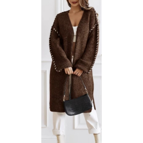 Italian Rich Chocolate Knit Duster Cardigan