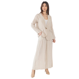 100% Linen Wide Leg Palazzo Pants in Beige