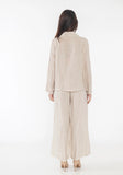 100% Linen Wide Leg Palazzo Pants in Beige