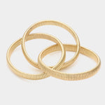 Triple Metal Layered Bangle Bracelet