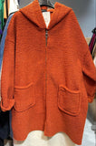 Plush Teddy Coat in Wine