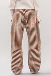 Railroad Stripe Utility Pants with Directional Pockets in Taupe