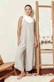 Silk Linen Stripe Jumpsuit