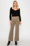 High Rise Stretchy Flare Jeans in Beige