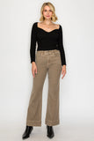 High Rise Stretchy Flare Jeans in Beige