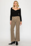 High Rise Stretchy Flare Jeans in Beige