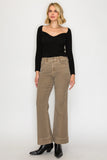High Rise Stretchy Flare Jeans in Beige
