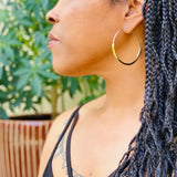 Large Brass Tube Hoops