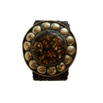 Premium Handmade Moroccan Leather Belt with Large Buckle: Dark brown